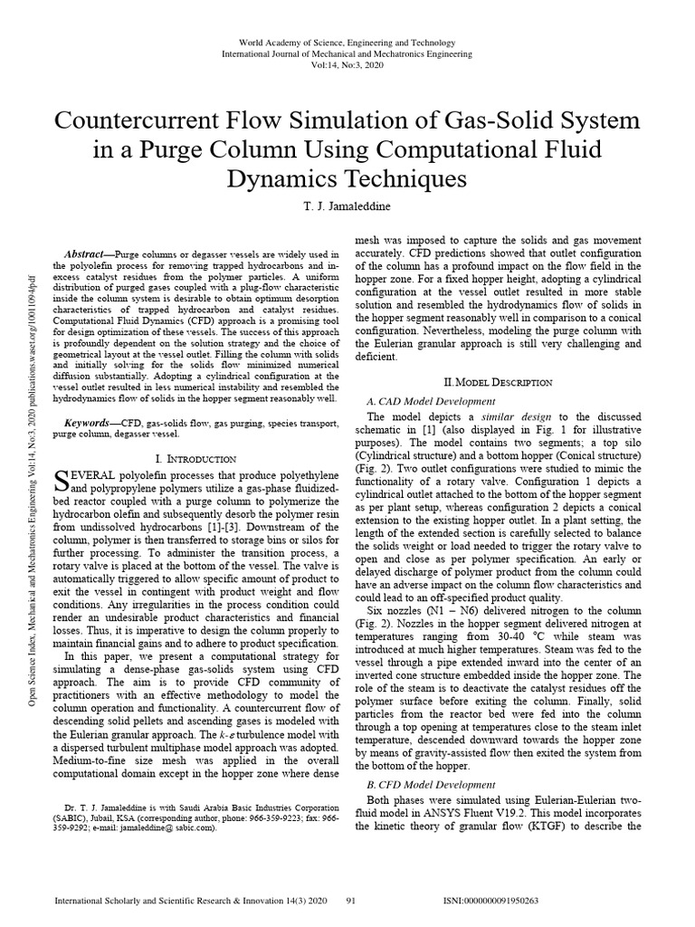 CFD in Polyolefin Purge Columns | PDF | Fluid Dynamics | Computational ...