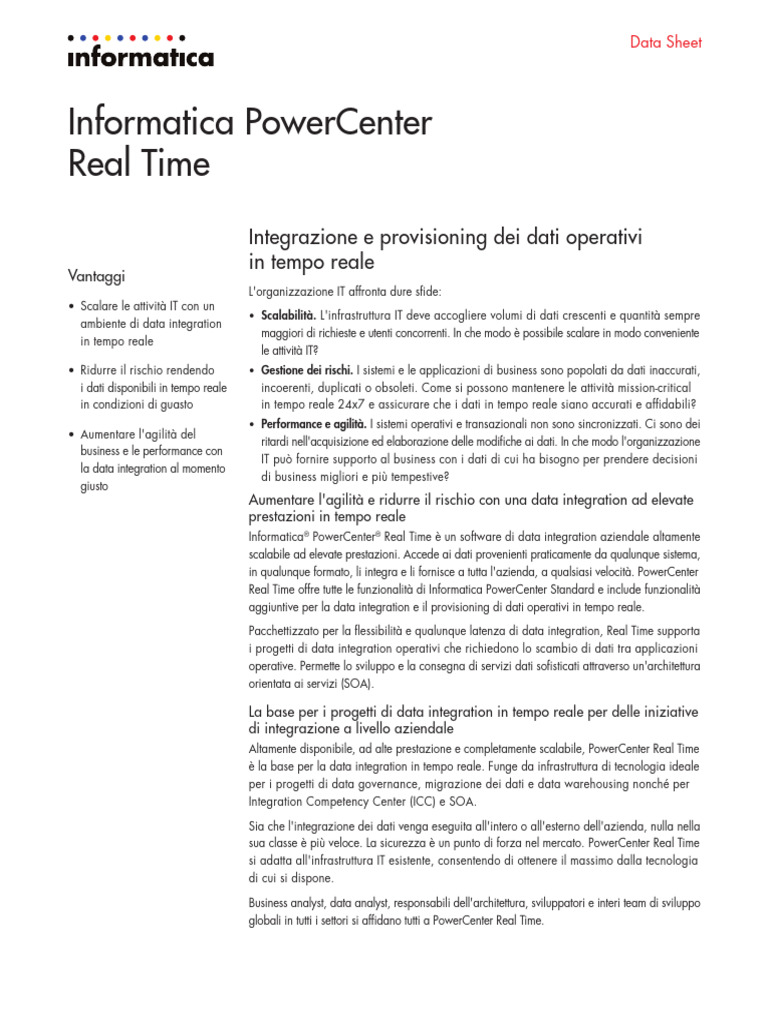 Powercenter Real Time - Data Sheet - 6812it | PDF