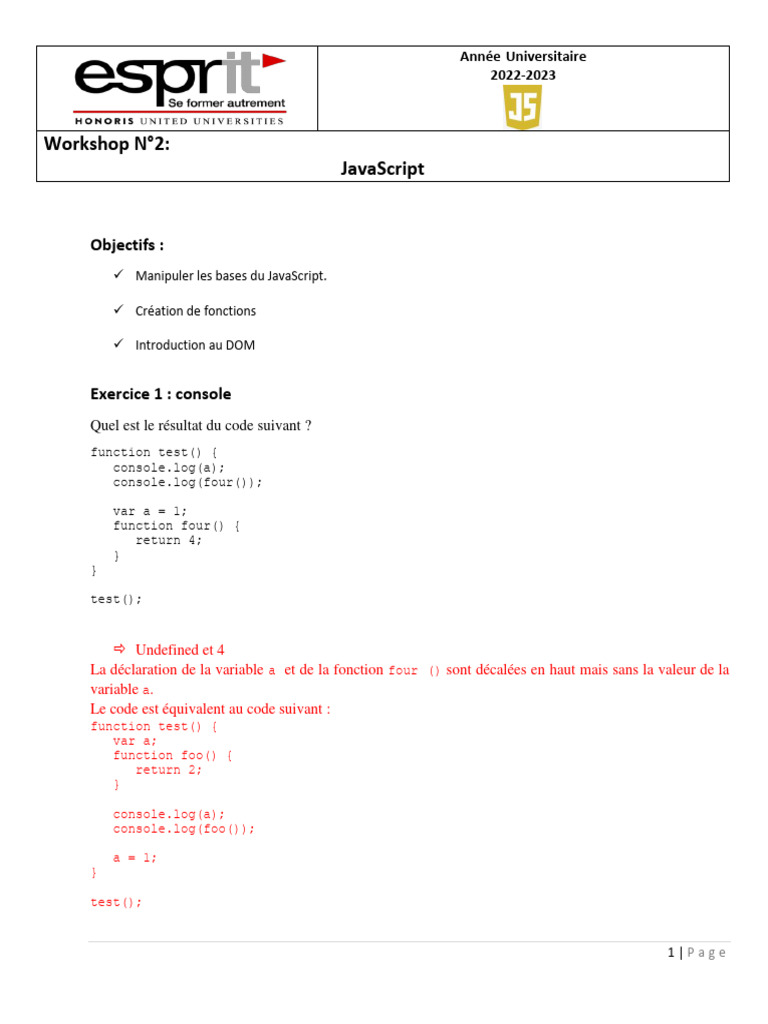 Exercices Corrigés de JavaScript PDF | PDF | JavaScript | Informatique