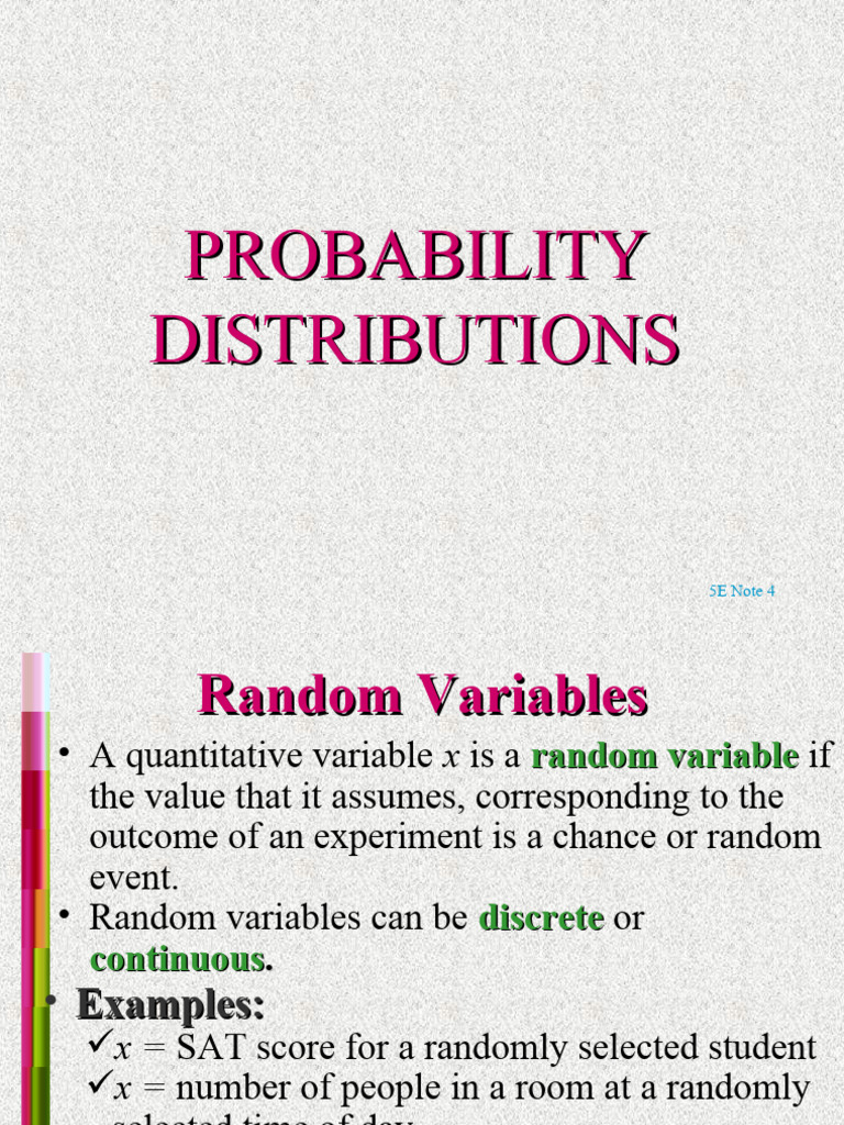 Discrete Random Variables Guide | PDF | Probability Distribution | Variance