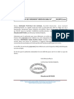 Attestation de Virement Irrevocable # - Dg/Bpc/2022: Dieudonné BIYOUDI, Son Directeur Général Adjoint