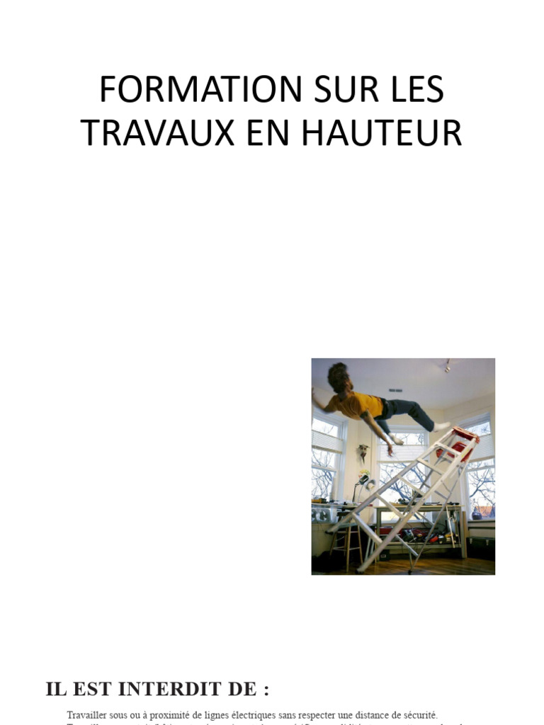 Formation Sécurisée Travaux en Hauteur | PDF | Gestion des risques ...