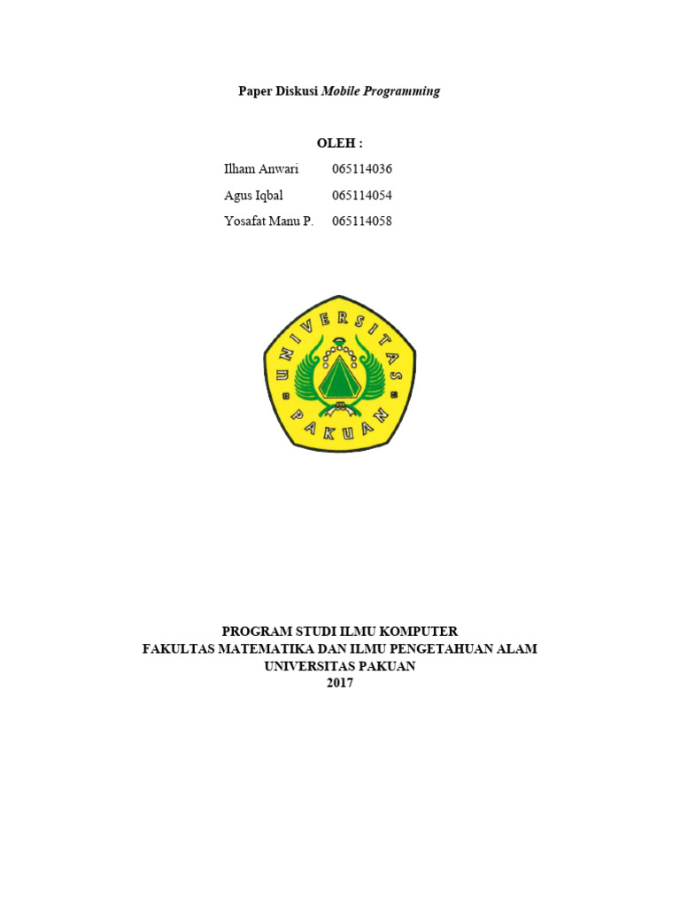 Tugas diskusi mobile programming pdf