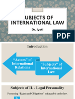 Subjects of International Law: Dr. Jyoti
