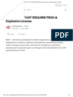 Products That Require Peso & Explosive License