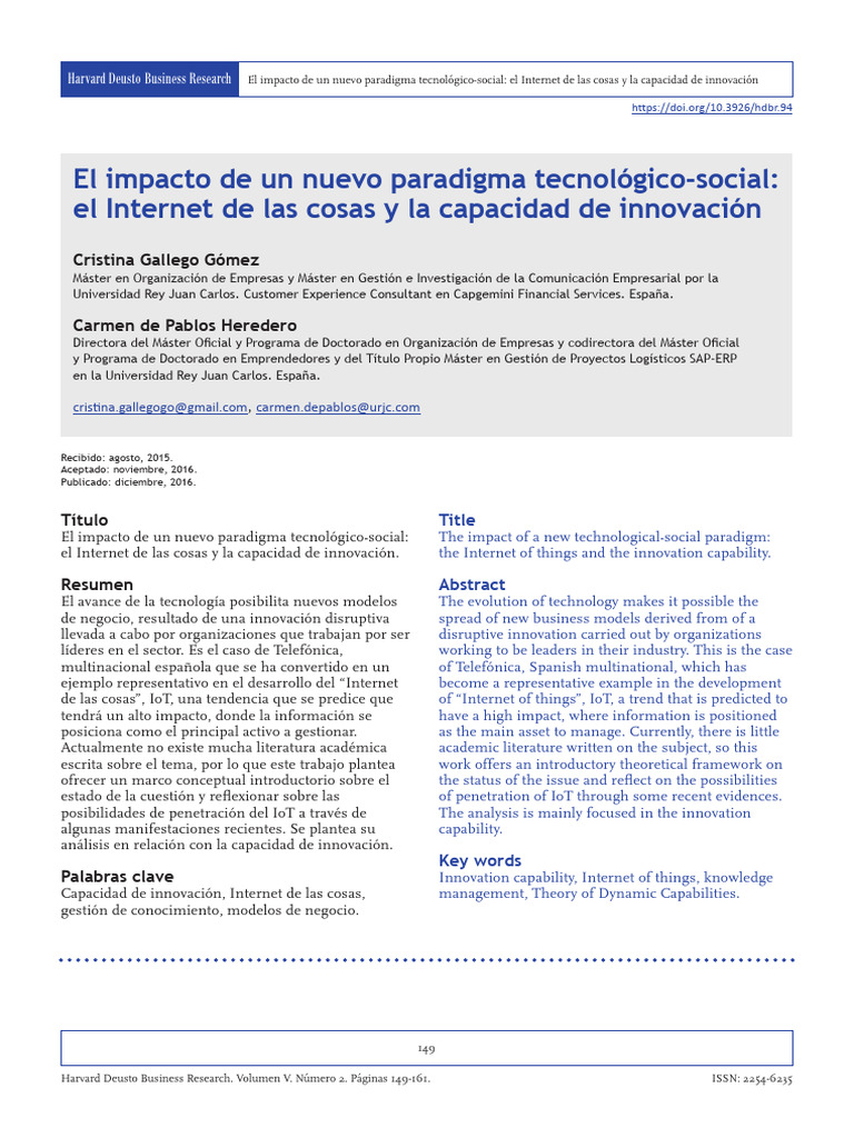 IoT y su impacto en la innovación empresarial | PDF | Internet de las ...