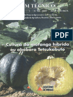 BT 092 - Cultura Da Moranga Híbrida Ou Abóbora Tetsukabuto - EPAMIG - 2009