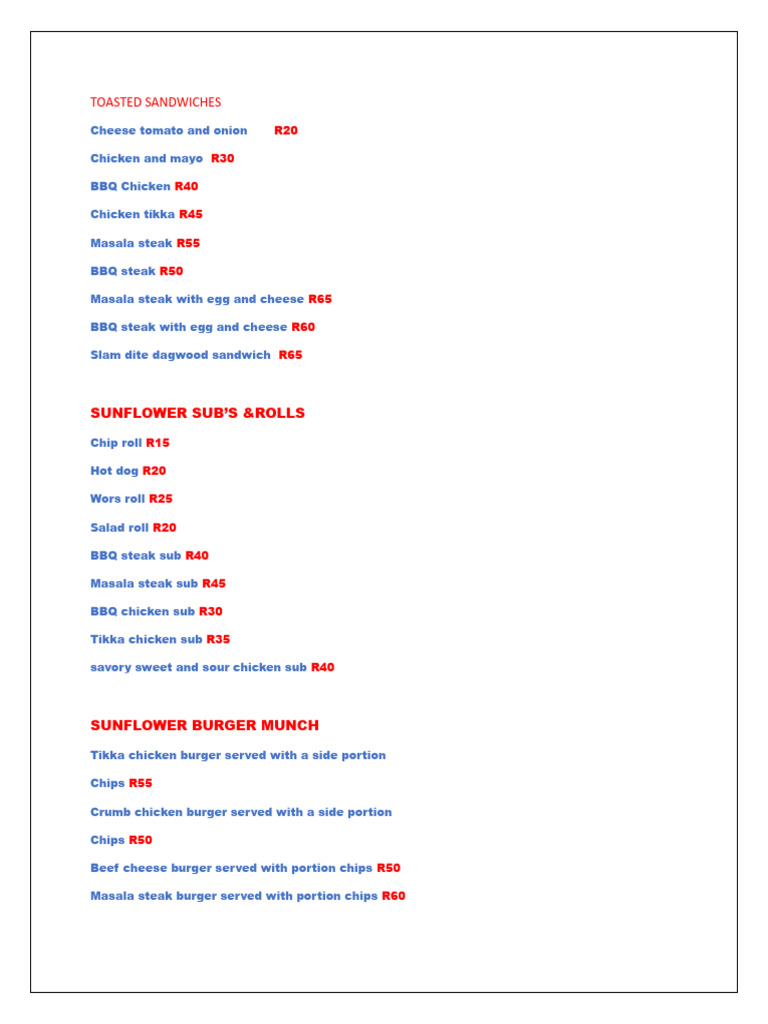 Toasted Sandwiches and Menu Options | PDF | Cooking, Food & Wine | Home ...