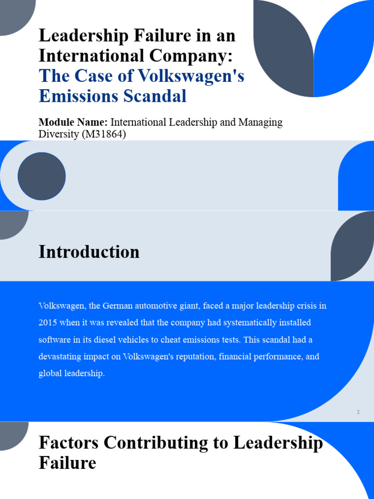Volkswagen Emissions Scandal Leadership Failures | PDF | Leadership ...