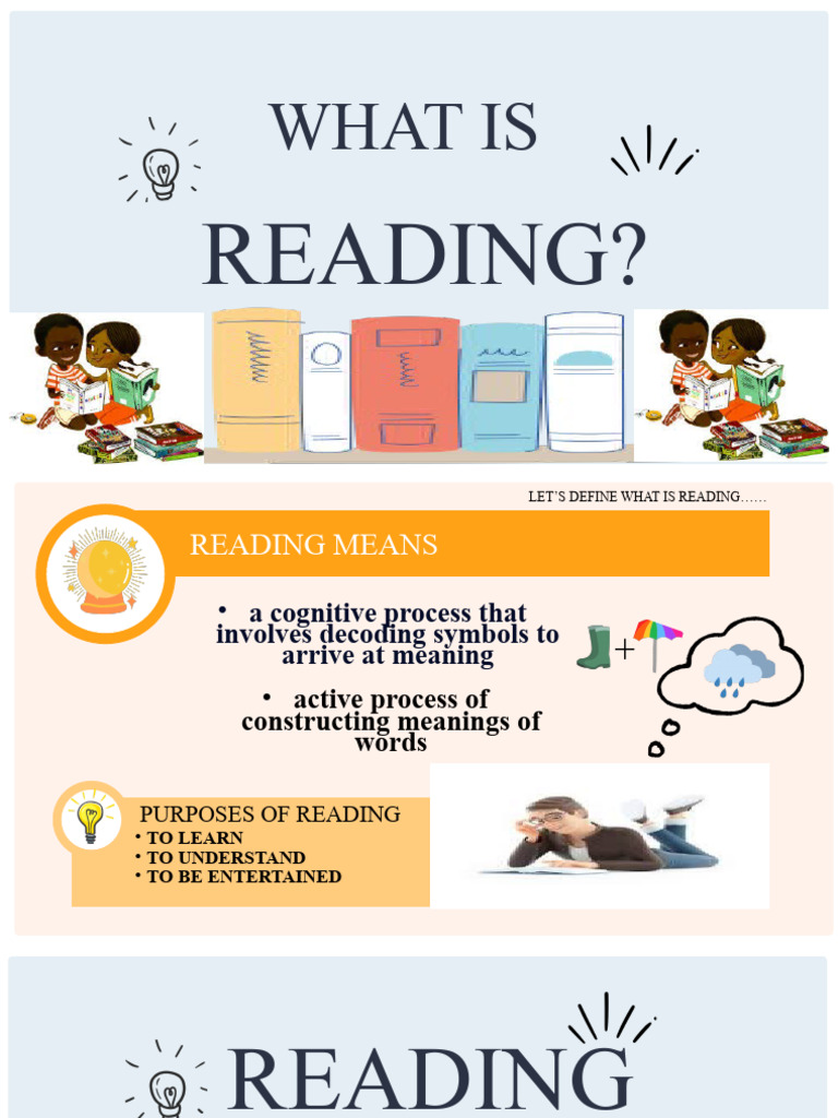 lesson 1 what is reading PDF Reading Comprehension Thought