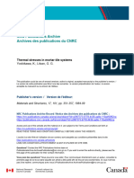 NRC Publications Archive Archives Des Publications Du CNRC: Thermal Stresses in Mortar-Tile Systems