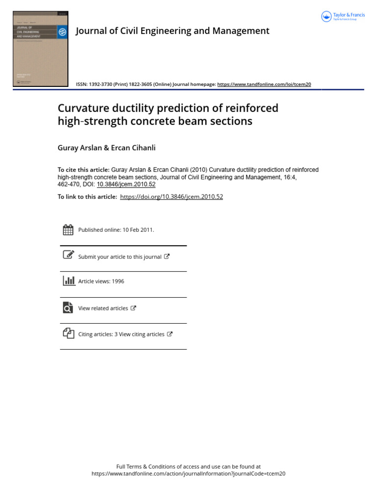 Curvature Ductility in High-Strength Beams | PDF | Strength Of ...