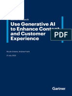 GARTNER Use Generative Ai To Enhance Content and Customer Experience