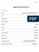 Comprovante de Pagamento QR Code Pix