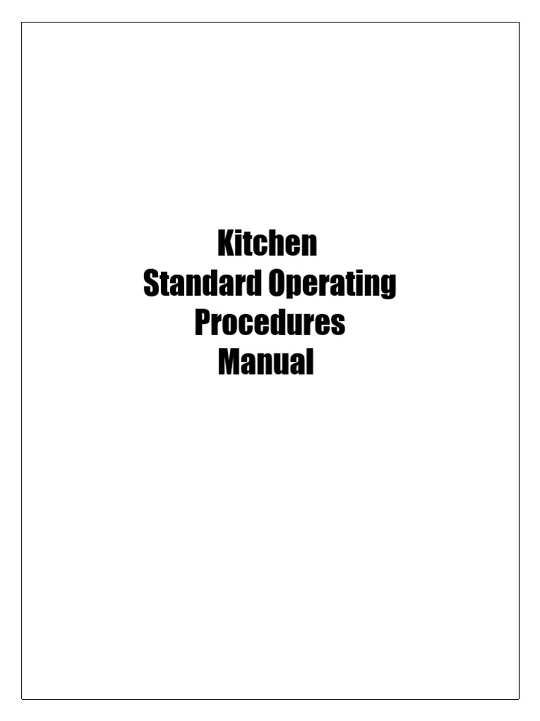 Hotel Manuals Sop Kitchen PDF | PDF | Knife | Refrigerator