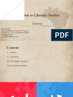 Introduction To Literary Studies Tutorial Session IX