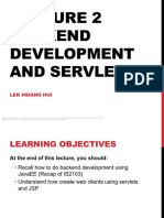 Backend Development and Servlets: Lek Hsiang Hui