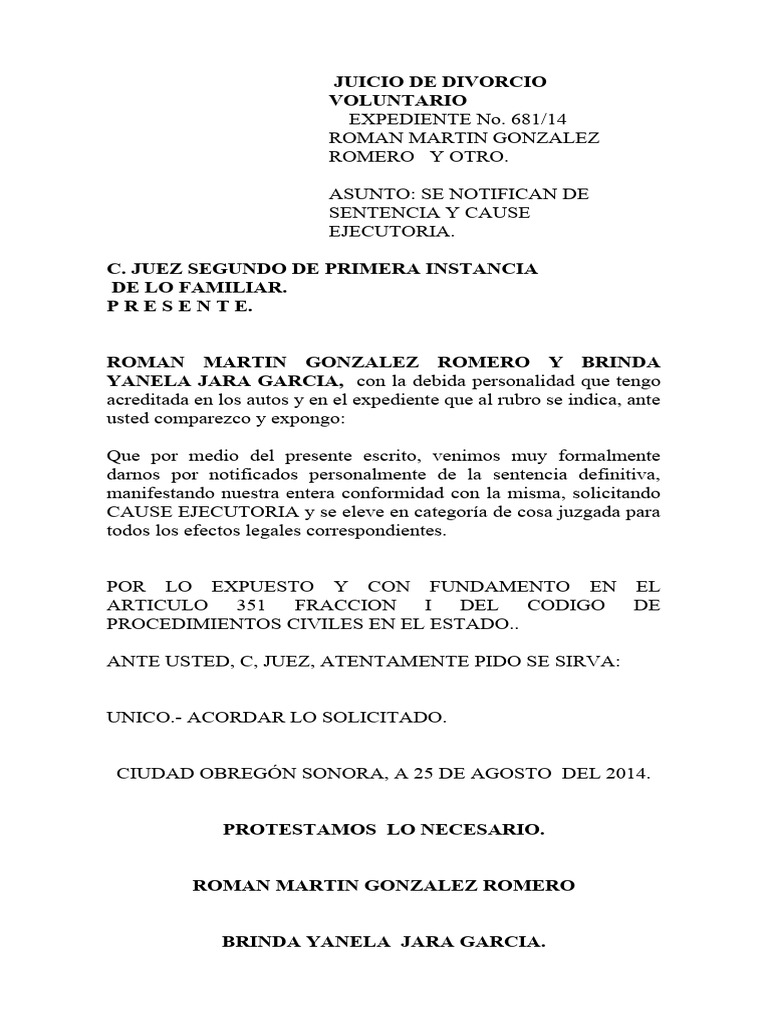 Cause Ejecutoria Sentencia de Martin | PDF