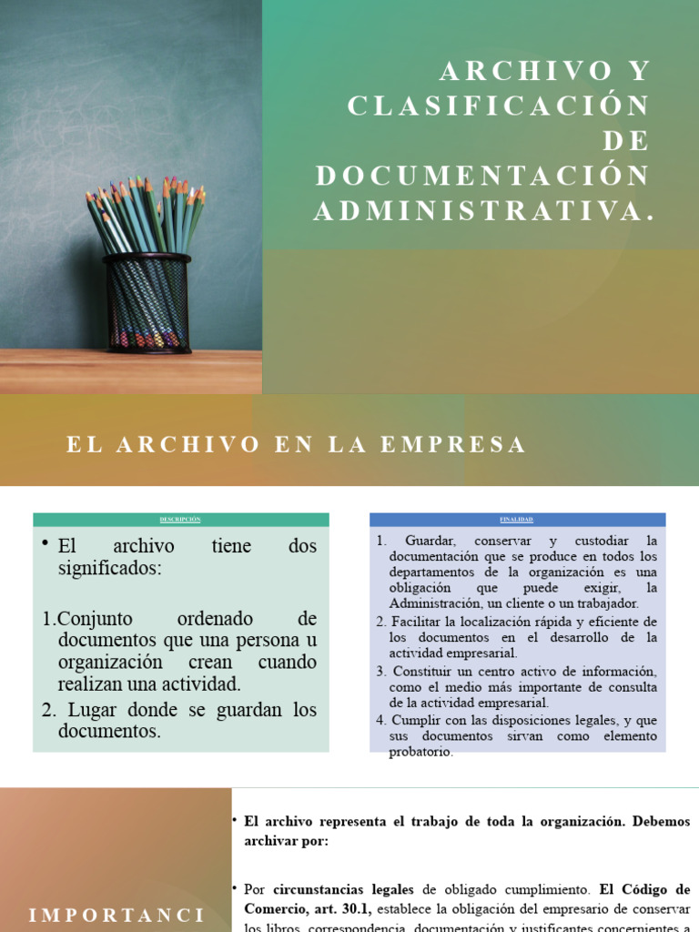 UF - 0513 - Presentación Archivo y Clasificación de | PDF | Archivo de ...