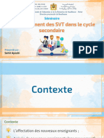 Séminaire - 1 - Enseignement Des SVT Dans Le Cycle Secondaire