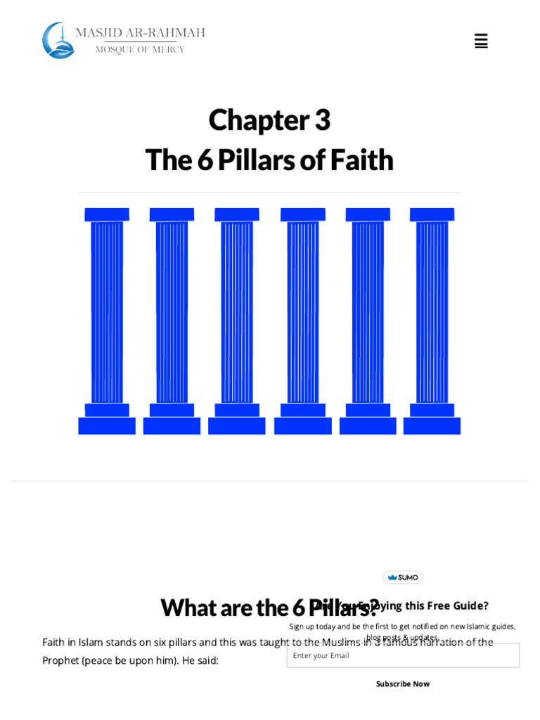 Chapter 3 the 6 pillars of iman faith masjid ar rahmah mosque