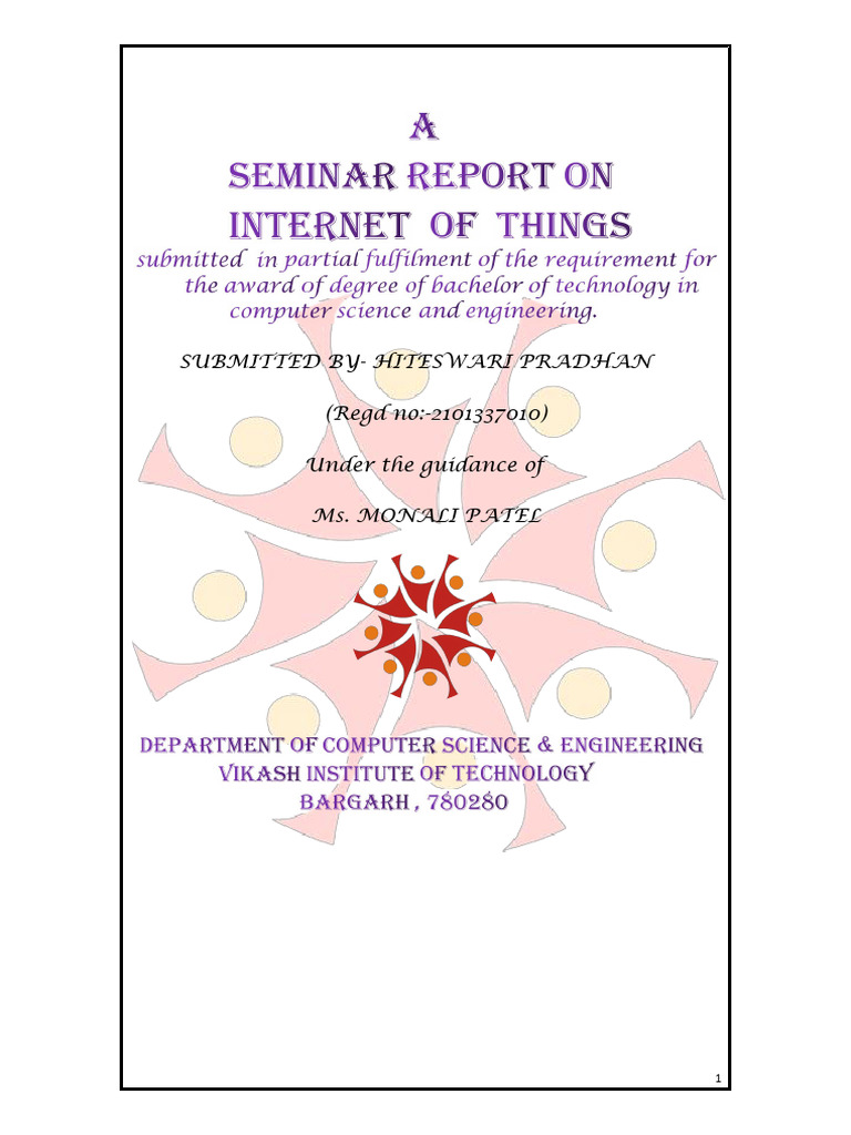 Seminar on Internet of Things Overview | PDF | Internet Of Things ...