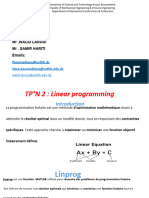 TP: Optimization Master 1 FMP + CM Pr. F. Boumediene MR .Walid Laroui MR - Samir Hariti Emails