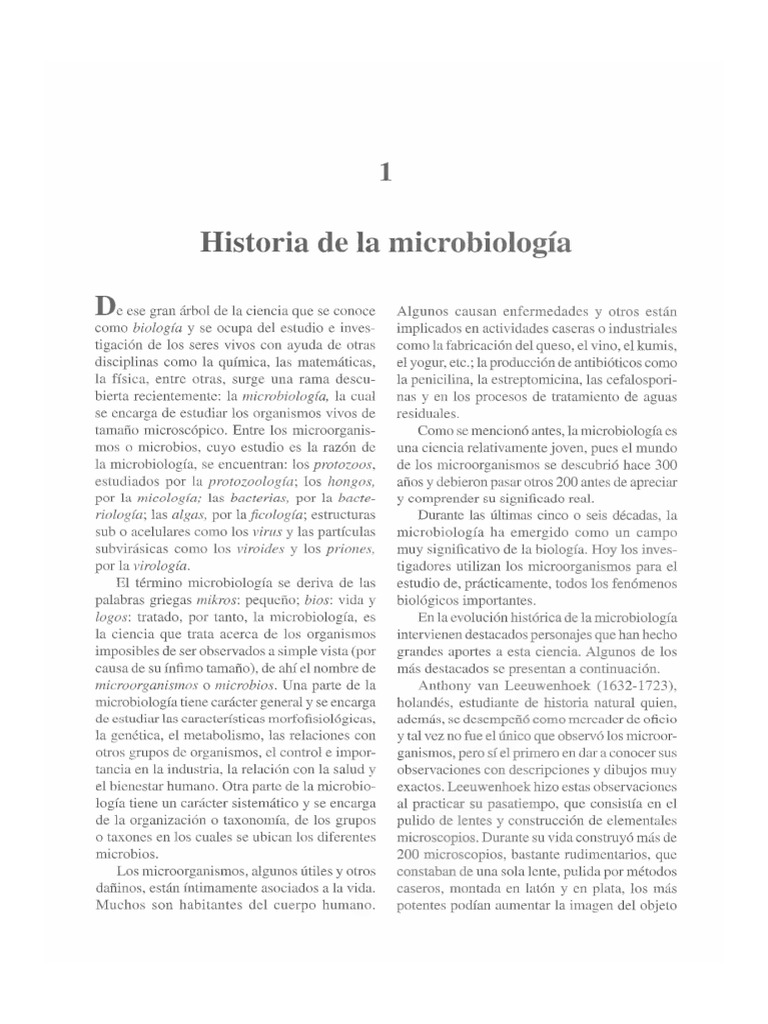 Historia e Importancia de La Microbiología | PDF | Microbiología ...