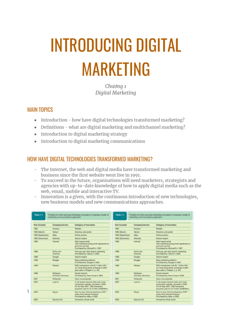 Chương 1 Digital Marketing | PDF
