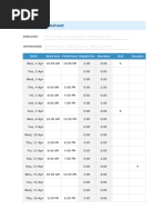 Monthly Timesheet Template - My Hour