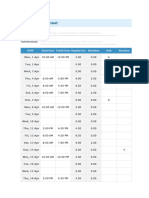 Monthly Timesheet Template - My Hour