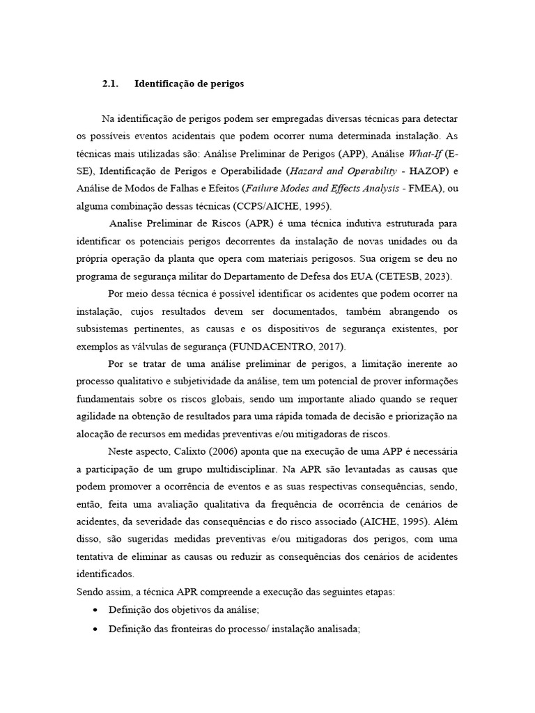 Identificação de Perigos e Riscos na APR | PDF | Avaliação de risco ...