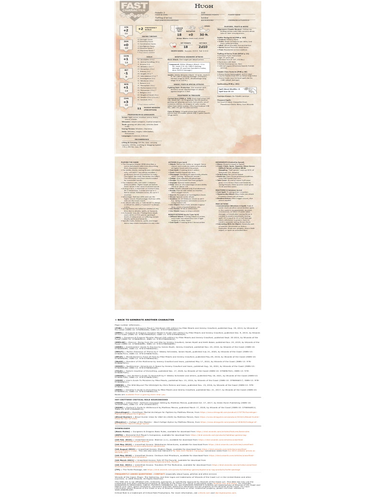 Tiefling (Fierna) Paladin 2 | PDF | Wizards Of The Coast | Dungeons ...