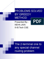 Problems Solved by Greedy Method