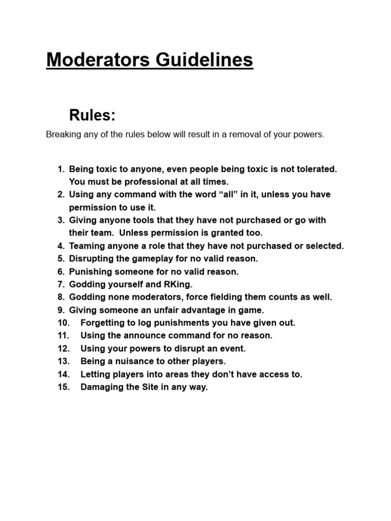 S31 RP - Moderators Guidelines | PDF