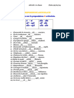 Preposizioni Articolate Attivita in Classe