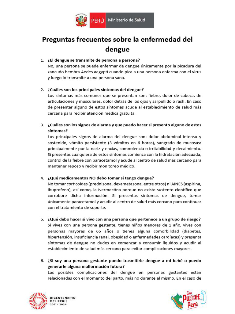 Preguntas Frecuentes Sobre La Enfermedad Del Dengue | Descargar gratis ...