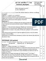 Devoir de Contrôle N°2 - Sciences Physiques - 1ère AS (2022-2023) MR JALLOULI RAFEK