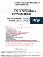 GEO 412 de La Géographie Physique à l'Environnrement Prof NGOUFO