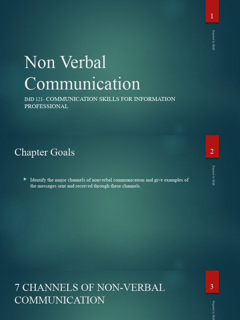 IMD 121 - Topic 6 - Non Verbal Communication | PDF | Nonverbal ...
