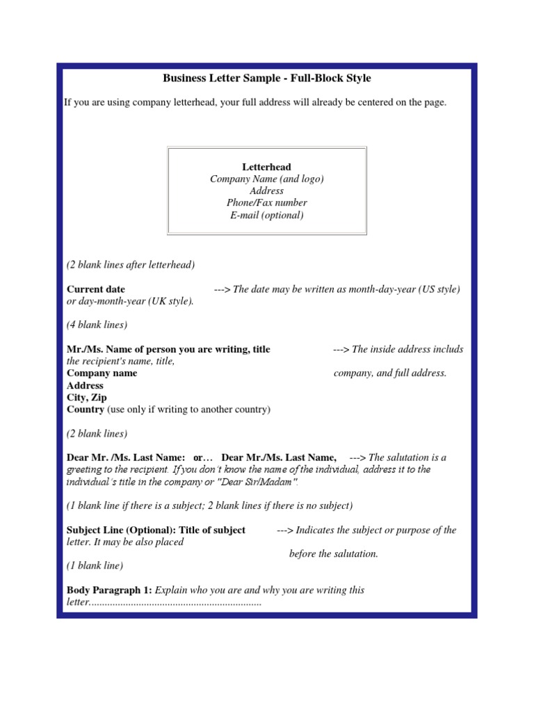 Business Letter Sample | PDF | Writing | Language Mechanics