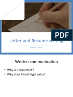 Letter and Resume Writing Final
