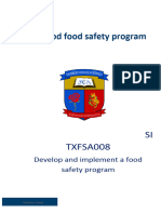 SITXFSA008 Student Assessment Task 2 Burwood Food Safety Program