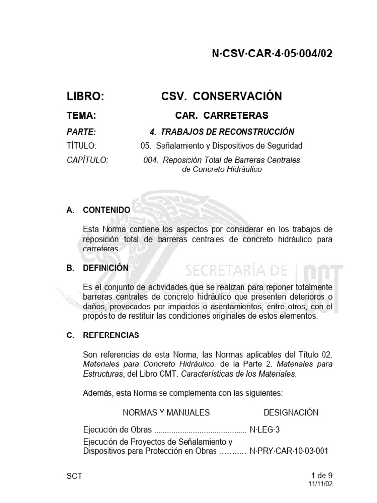 Reposición de Barreras Centrales | PDF | Hormigón | Residuos