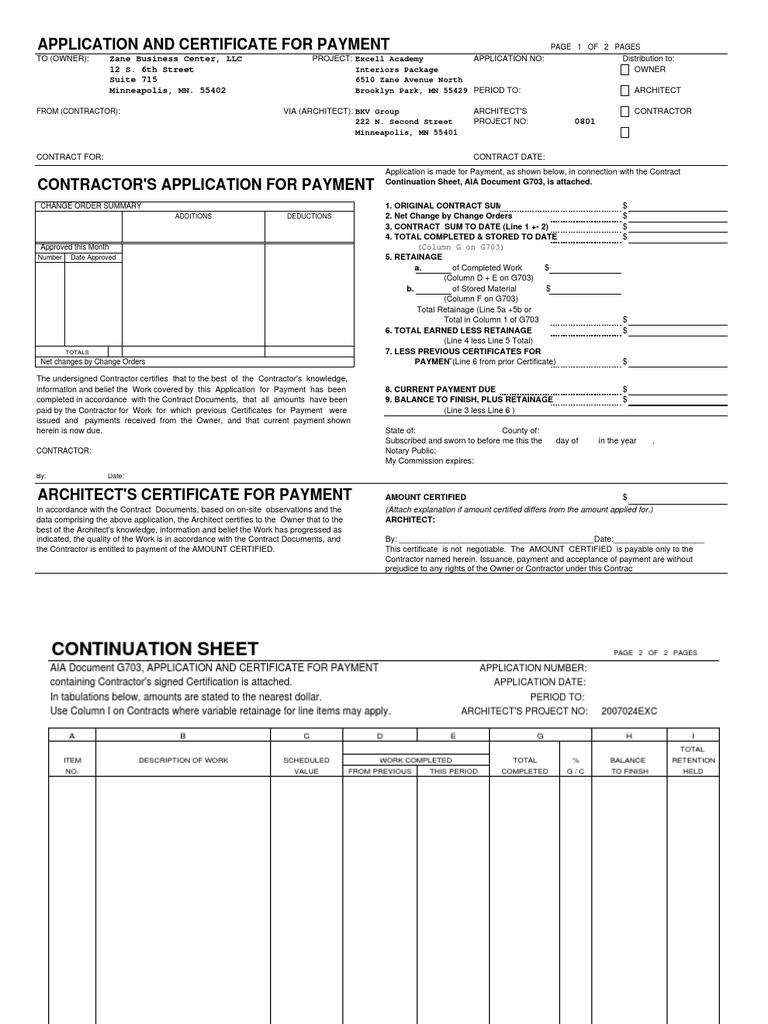 AIA G702 Payment Application Guide | PDF | Architect | Government
