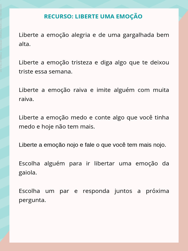 Explicacao Liberte Uma Emocao | PDF | Emoções | Psicologia
