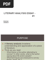 Literary Analysis Essay PPT - Am. Lit. 1