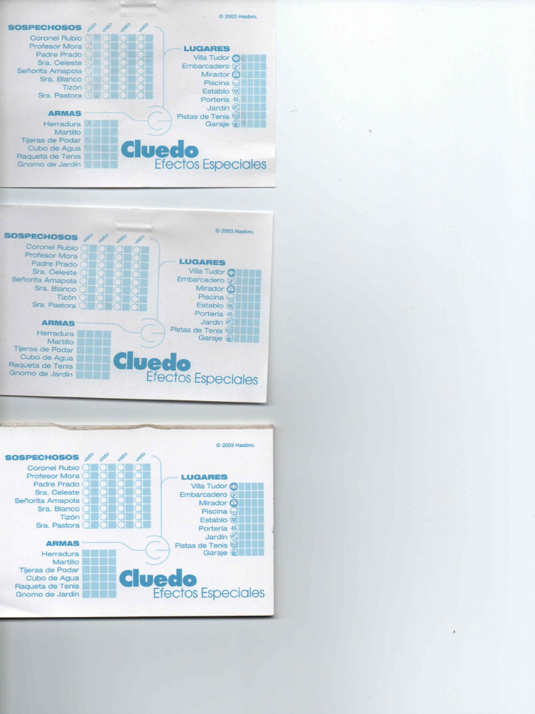 Cluedo 1 | PDF