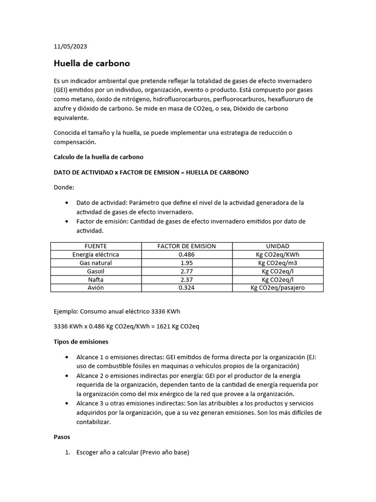 Cómo Calcular y Reducir la Huella de Carbono | PDF | Gases de efecto ...