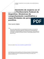 Ana Laura López (2019) - Encarcelamiento de Mujeres en El Servicio Penitenciario Federal de Argentina. Dinámicas de Comportamiento Cuan (... )